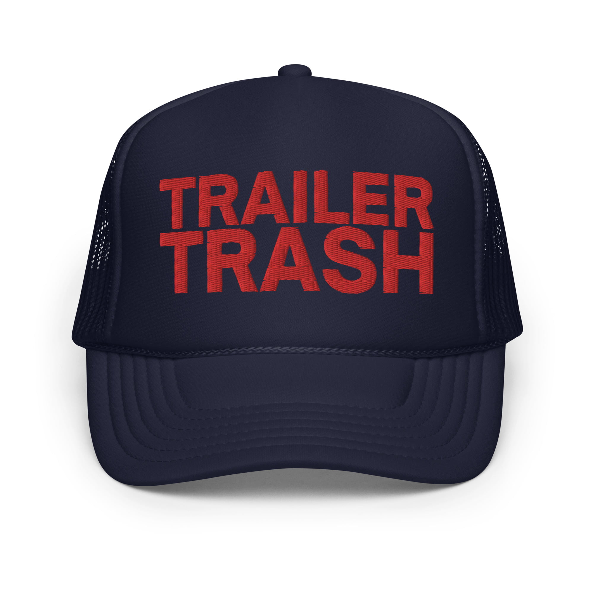 TRAILER TRASH Red White and Blue Embroidered Trucker Hat - Image 5