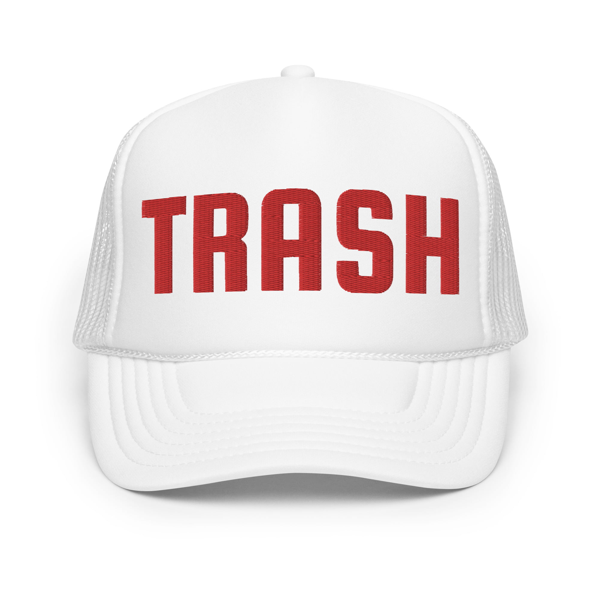 TRASH Red White and Blue Embroidered Trucker Hat - Image 9