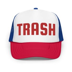 TRASH Red White and Blue Embroidered Trucker Hat