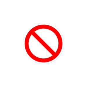 Alternative view of Restricted Symbol (no red symbol) sticker
