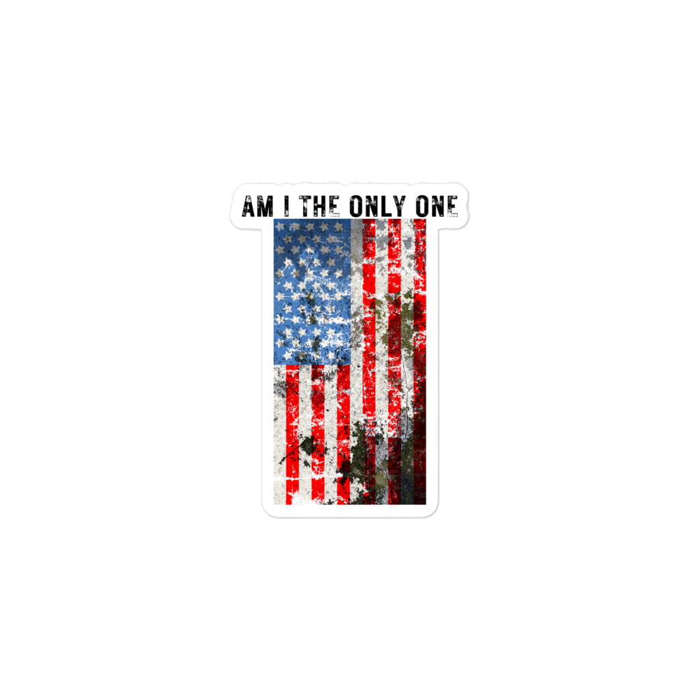 Aaron Lewis AM I THE ONLY ONE Sticker (Heavily Distressed Text & USA Flag) - Image 2