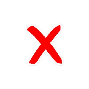 Alternative view of X, Big Red X Sticker