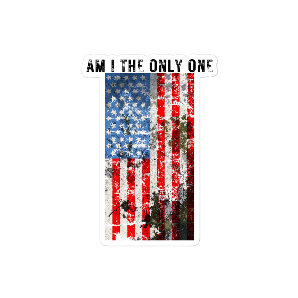 Aaron Lewis AM I THE ONLY ONE Sticker (Heavily Distressed Text & USA Flag) - Image 3