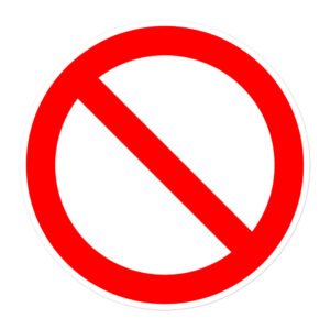 Restricted Symbol (no red symbol) sticker