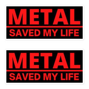Heavy Metal Saved My Life (red letters version) Sticker