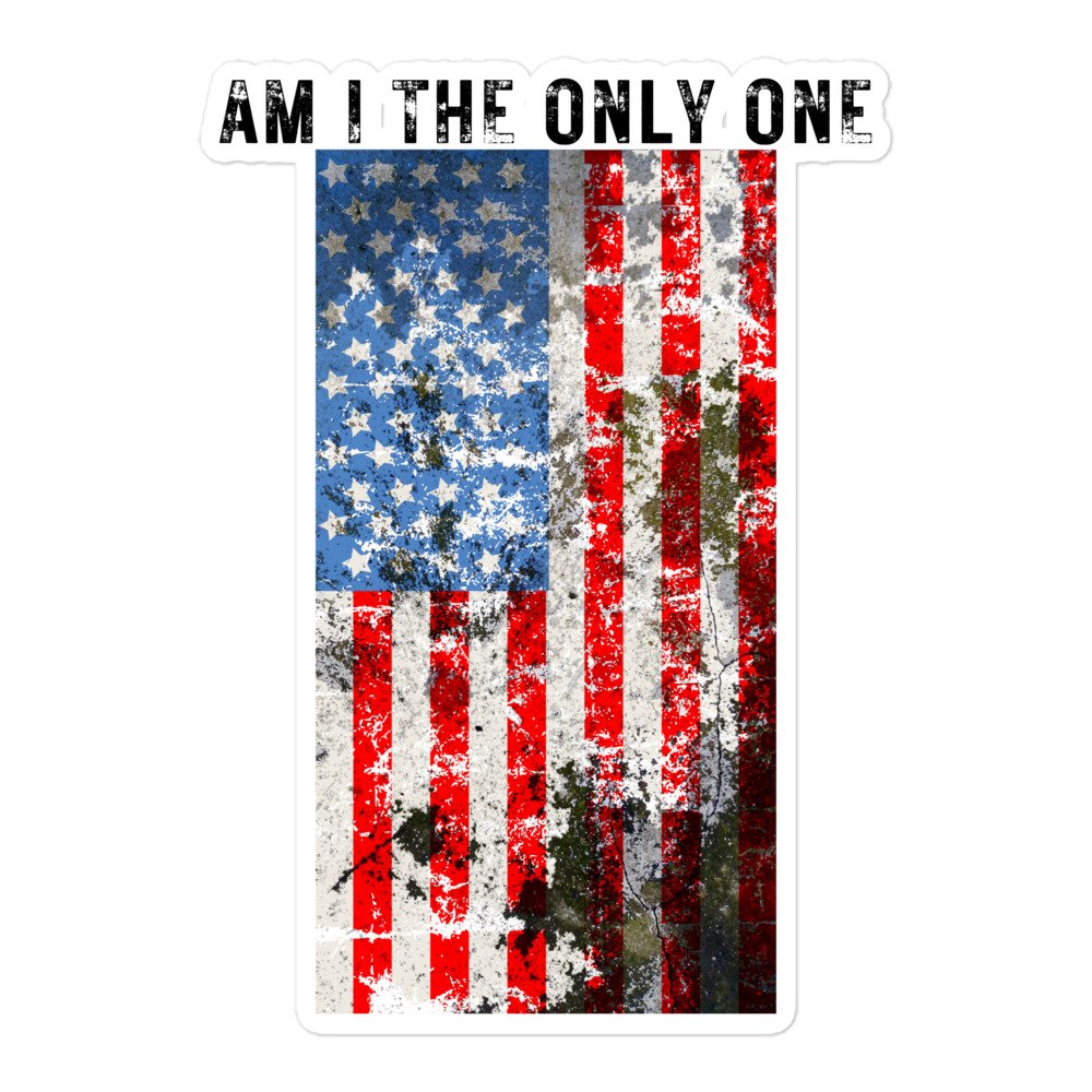 Aaron Lewis AM I THE ONLY ONE Sticker (Heavily Distressed Text & USA Flag)