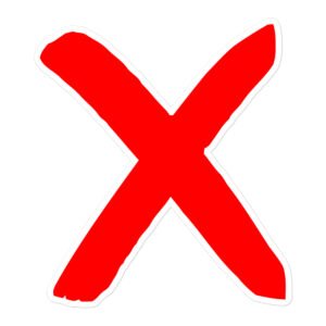 X, Big Red X Sticker