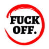 Fuck Off (Red Paint Circle) sticker