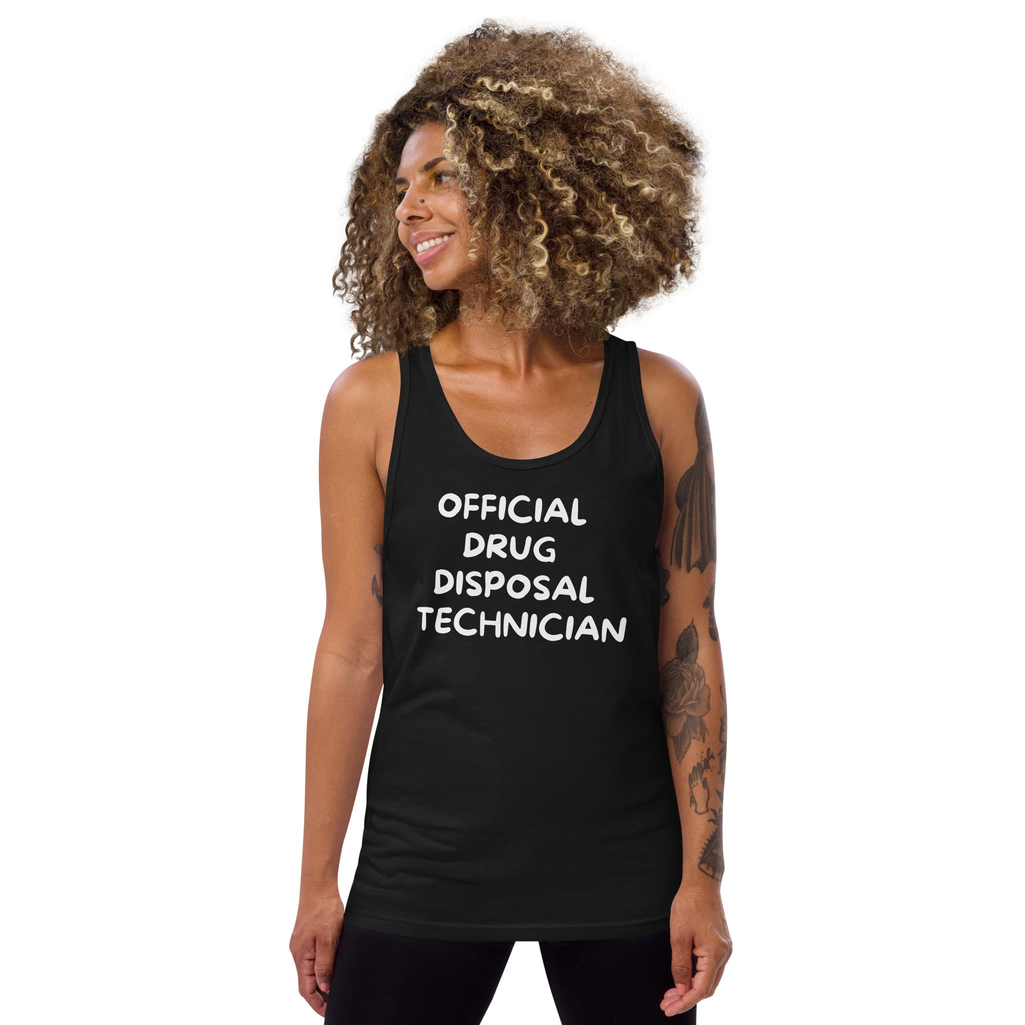 Official Drug Disposal Technician (in white letters) Tank Top - Image 3
