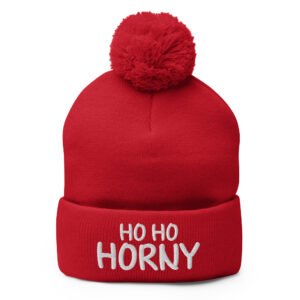 Alternative view of Ho Ho HORNY Pom-Pom Beanie