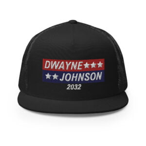 DWAYNE JOHNSON 2032 Flat Brim Trucker Cap (Embroidered)