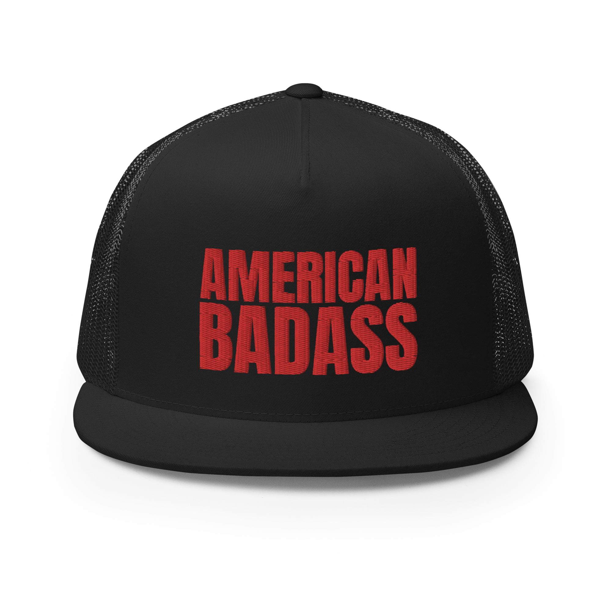 AMERICAN BADASS Flat Brim Embroidered Trucker Cap - Image 5