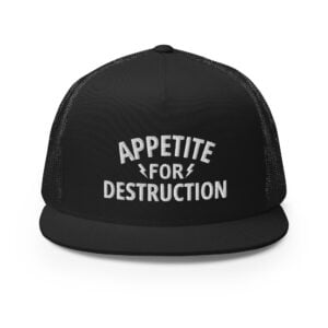Appetite For Destruction (lightning bolts) embroidered Flat Brim Trucker Cap