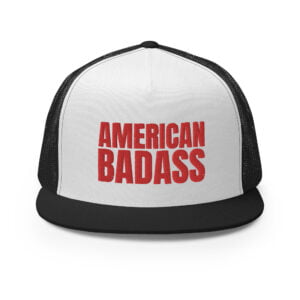 AMERICAN BADASS Flat Brim Embroidered Trucker Cap