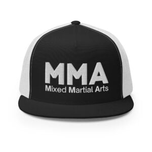 MMA Mixed Martial Arts | Bold Font MMA Logo Embroidered Flat Brim Trucker Cap