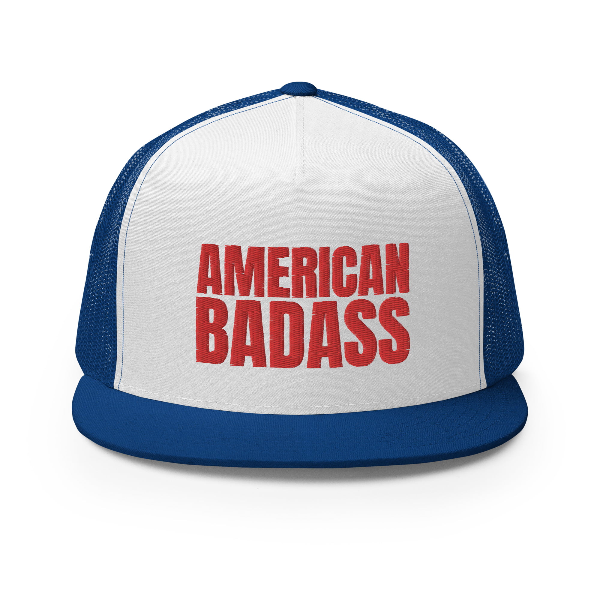 AMERICAN BADASS Flat Brim Embroidered Trucker Cap - Image 13