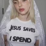 Jesus Saves I Spend shirt blonde virgin