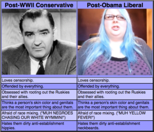 conservative old farts vs liberal snowflakes