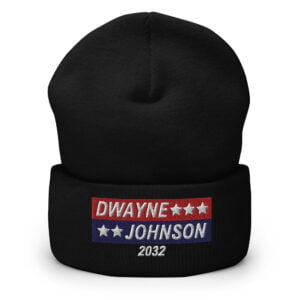 DWAYNE JOHNSON 2032 Embroidered Beanie | USA Flag Colors