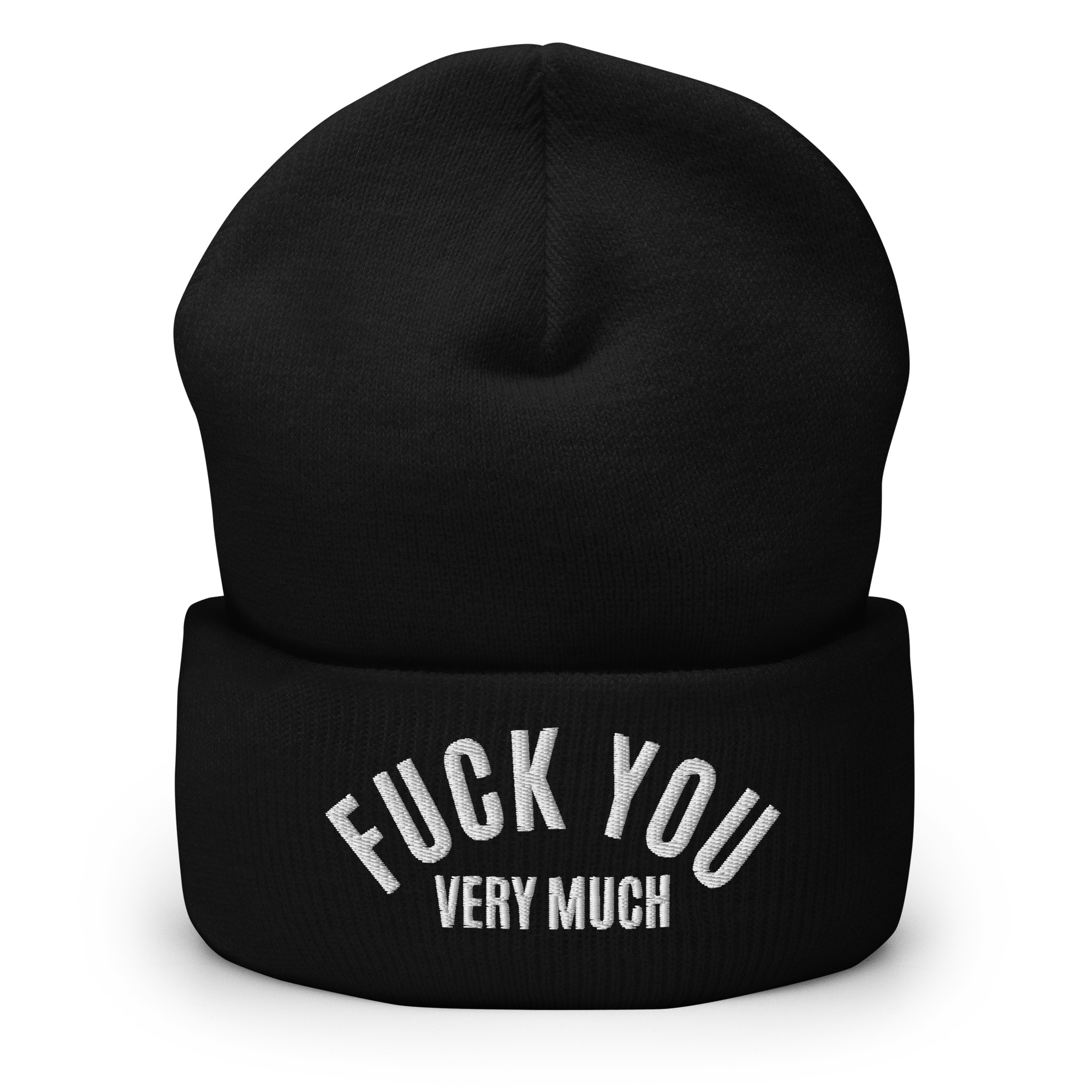 FUCK YOU Very Much (in white letters) Embroidered Beanie