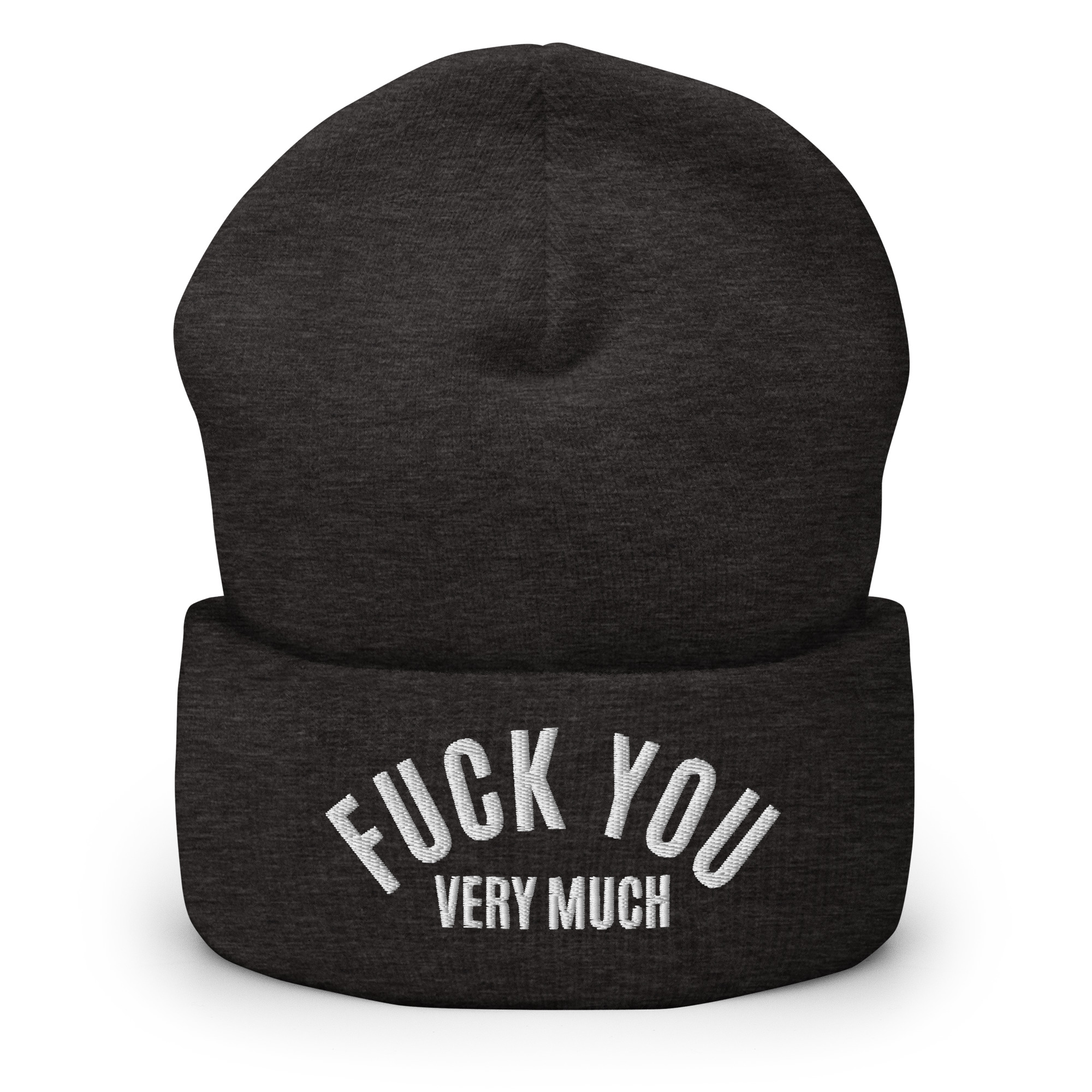 FUCK YOU Very Much (in white letters) Embroidered Beanie - Image 3