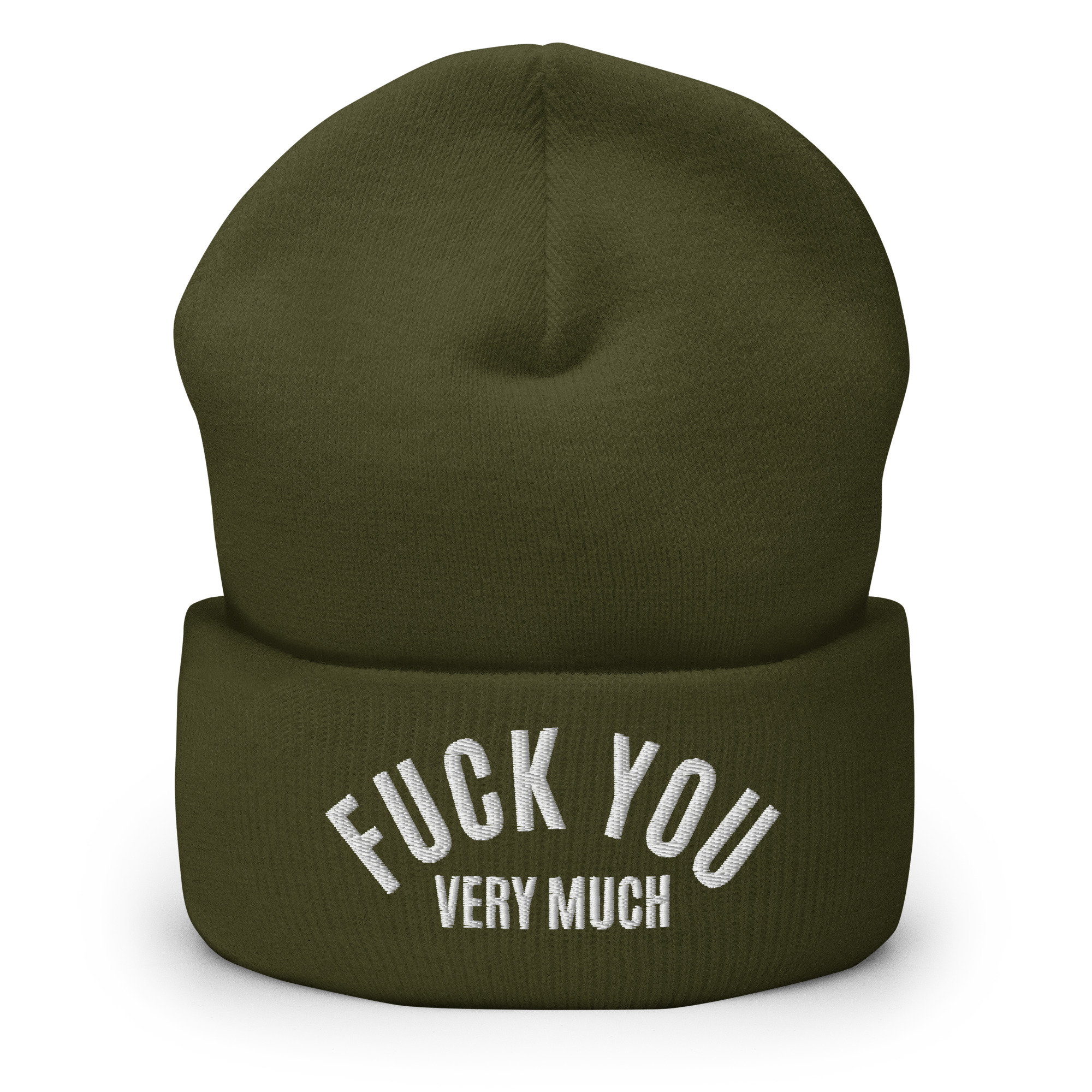 FUCK YOU Very Much (in white letters) Embroidered Beanie - Image 6