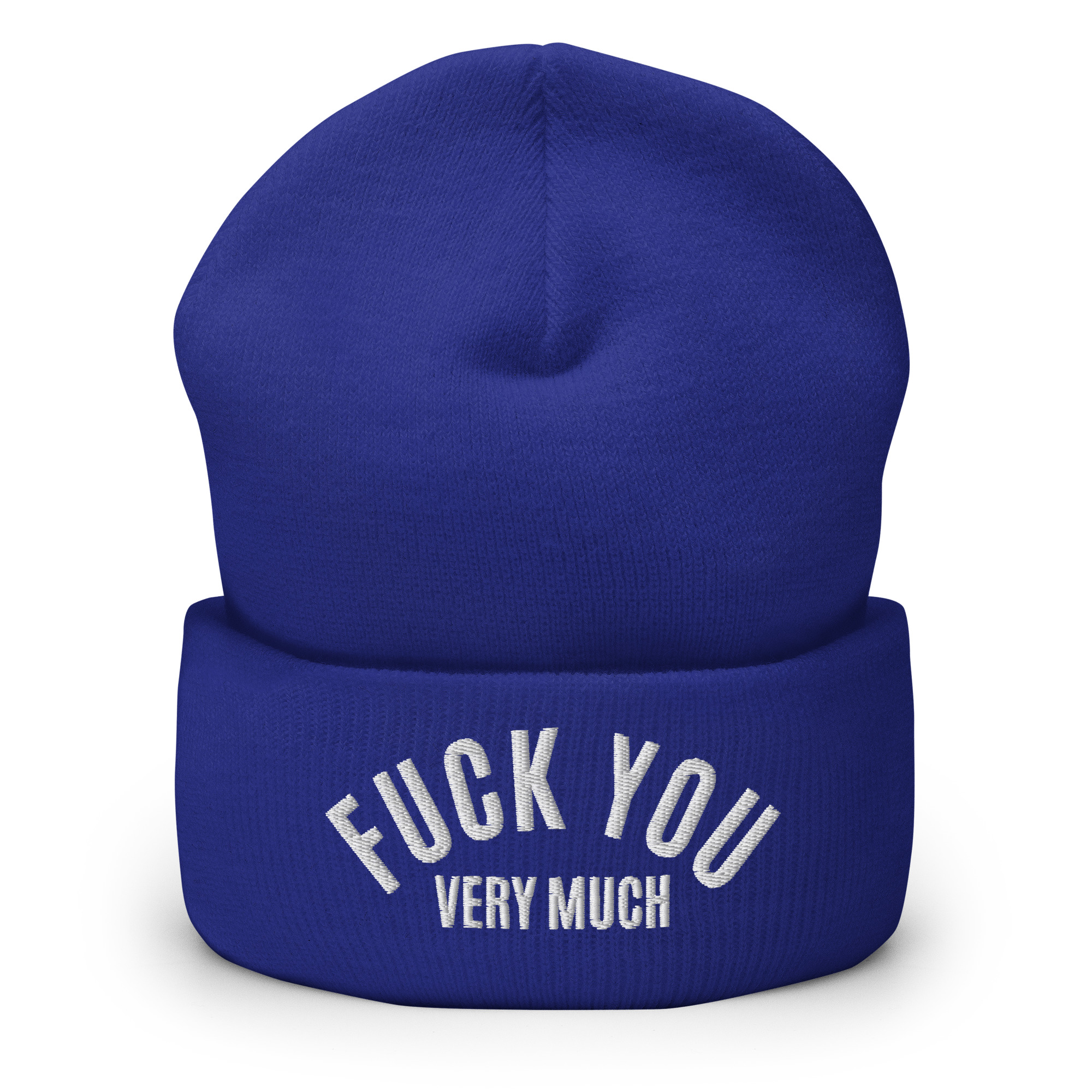 FUCK YOU Very Much (in white letters) Embroidered Beanie - Image 4