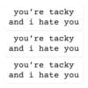 Miley Cyrus You're Tacky and I Hate You Stickers