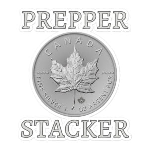 Prepper Stacker | Canadian Silver Maple Leaf Coin sticker