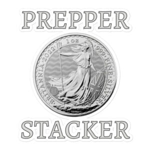 Prepper Stacker | Silver Britannia Coin sticker
