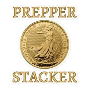 Prepper Stacker | Gold Britannia Coin | Gold Stack sticker