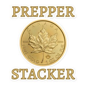 Prepper Stacker | Canadian Gold Maple Leaf Coin sticker