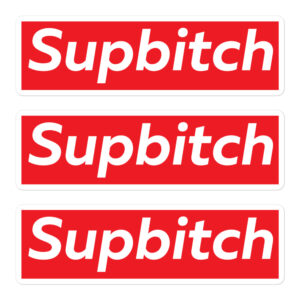 Supbitch Funny Memes Red Box Logo Sticker Pack