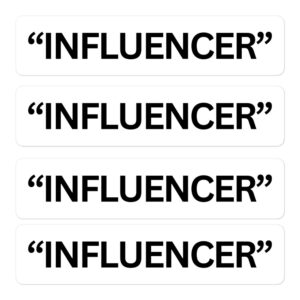 “INFLUENCER” (in black letters) Sticker Pack