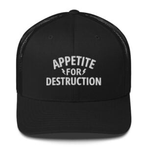 Appetite For Destruction (lightning bolts) embroidered hard front Trucker Cap