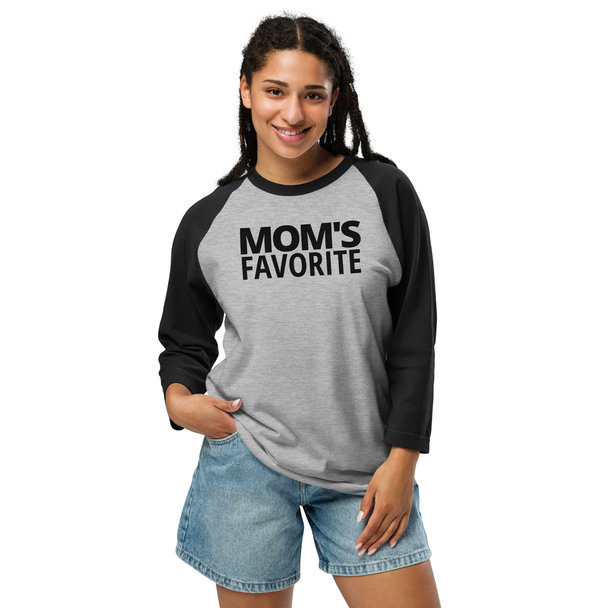 Mom's Favorite Raglan Baseball Tee - Image 2