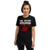 I'm With Stupid Unisex T-Shirt (Finger Pointing Left Side)