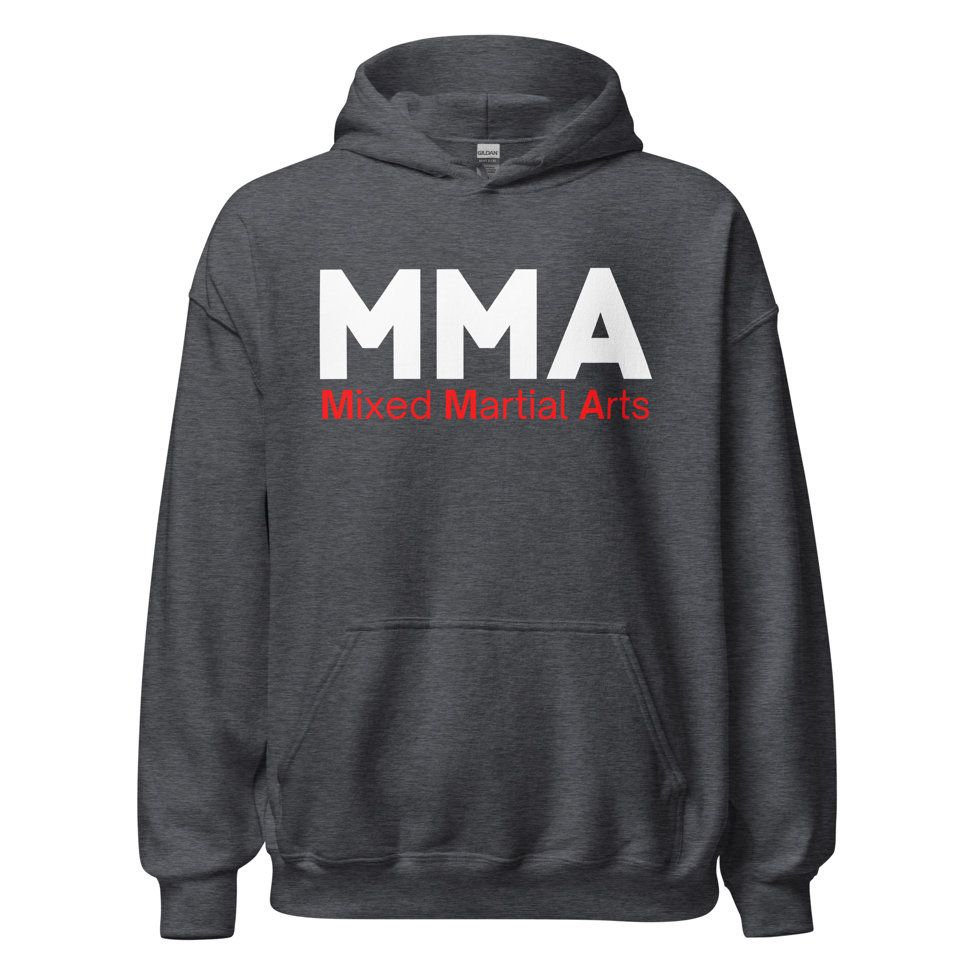 MMA Mixed Martial Arts (White & Red Font) Hoodie - Image 3