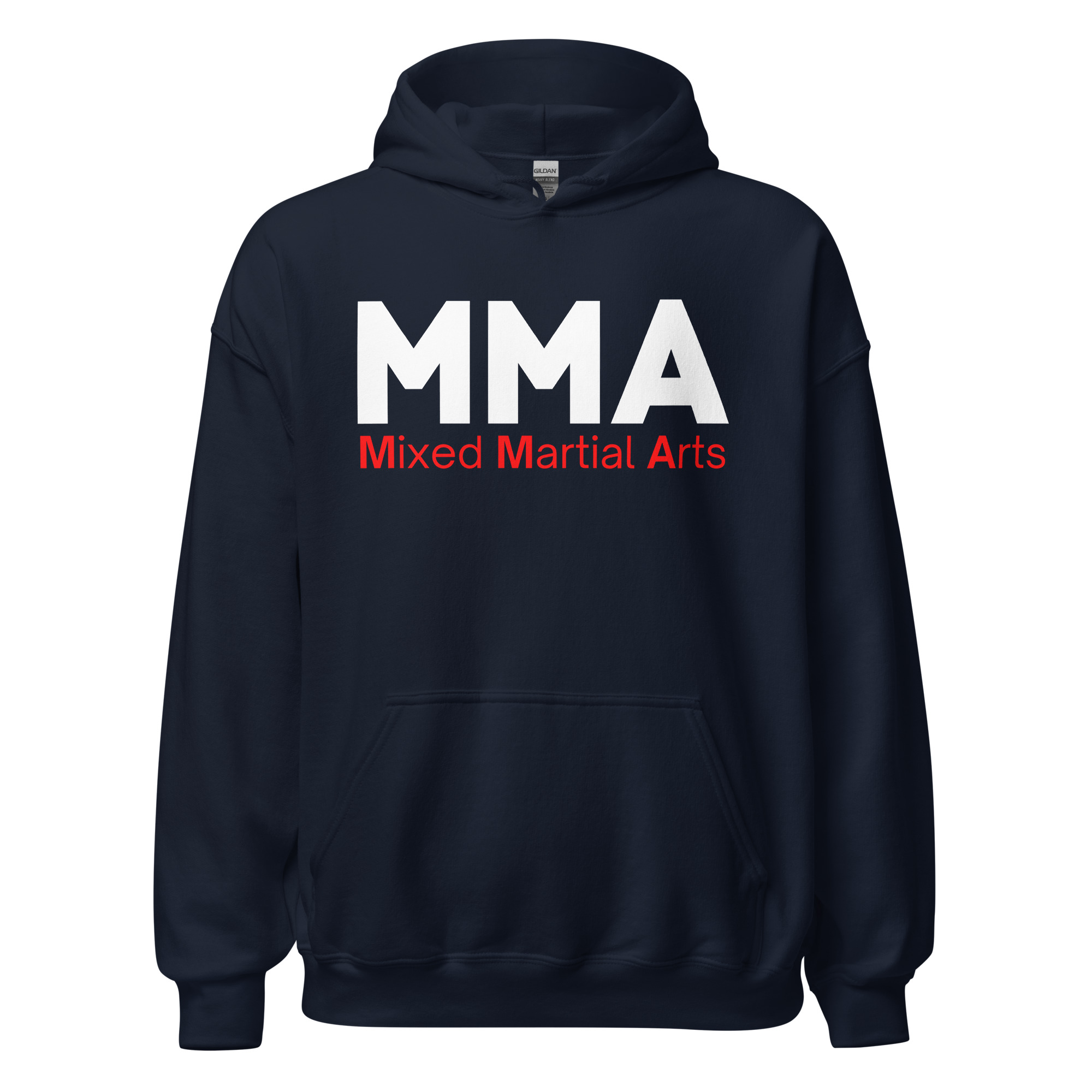 MMA Mixed Martial Arts (White & Red Font) Hoodie - Image 2