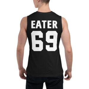 Alternative view of PUSSY EATER 69 (Front + Back) Muscle Shirt