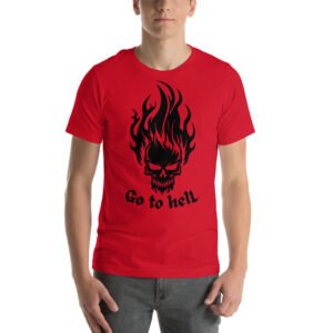 Alternative view of Go to helL - Flaming Skull t-shirt