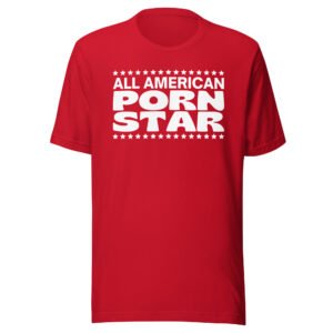 All American Porn Star (white letters + white stars) Unisex T-Shirt