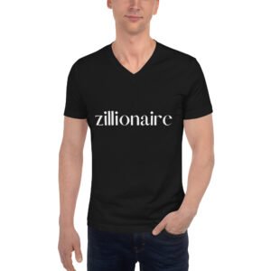 ZILLIONAIRE (white letters version) Unisex V-Neck T-Shirt