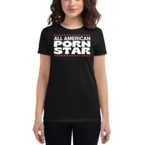 Alternative view of All American Porn Star (red & white version) Women's t-shirt