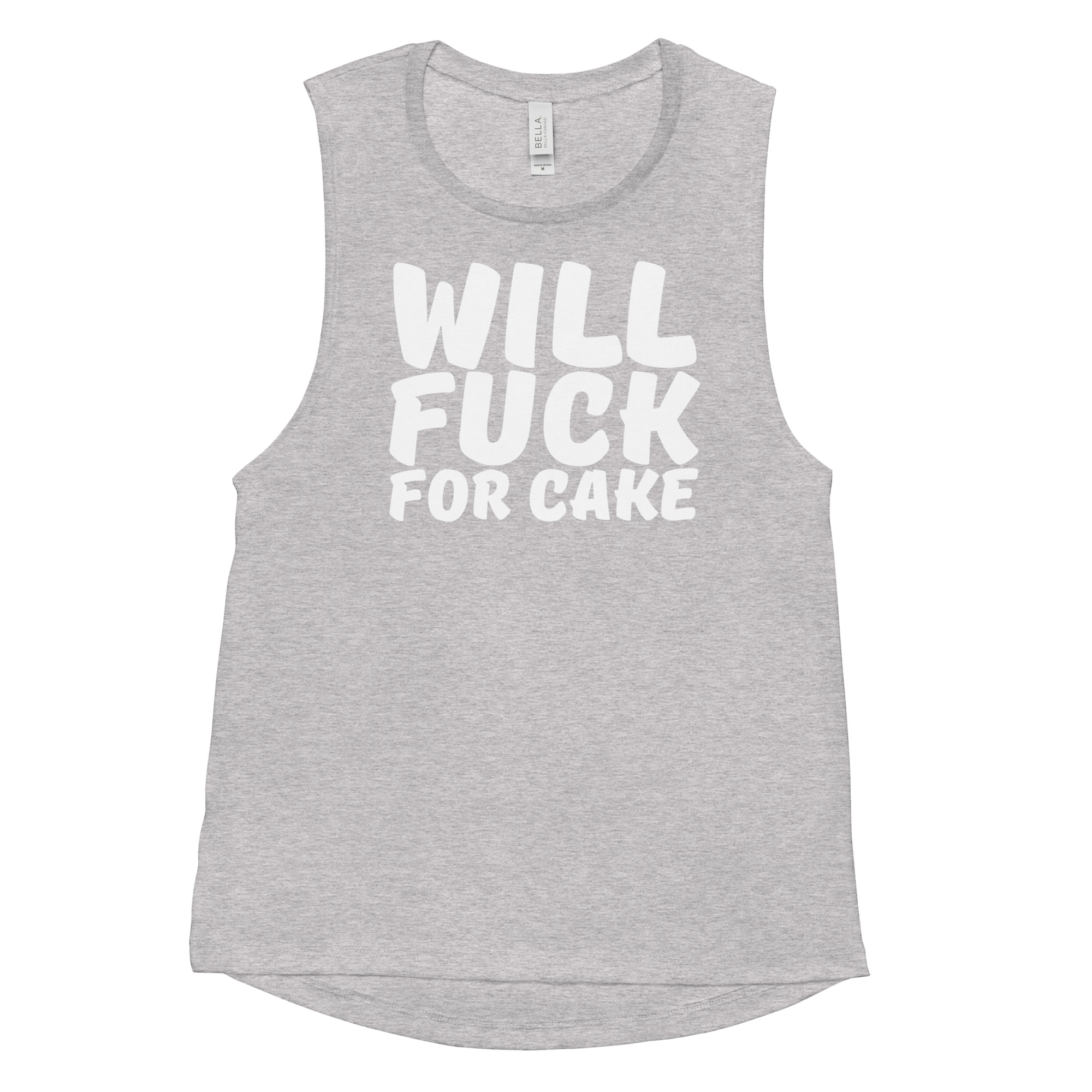 Will Fuck For Cake Ladies’ Muscle Tank - Image 6