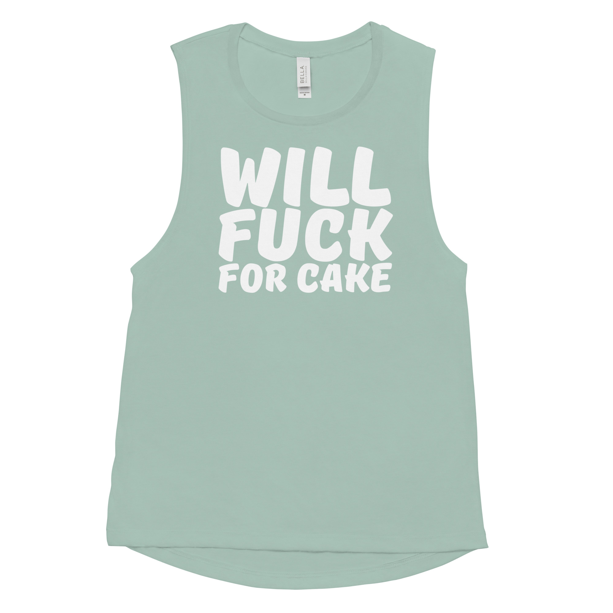 Will Fuck For Cake Ladies’ Muscle Tank - Image 7