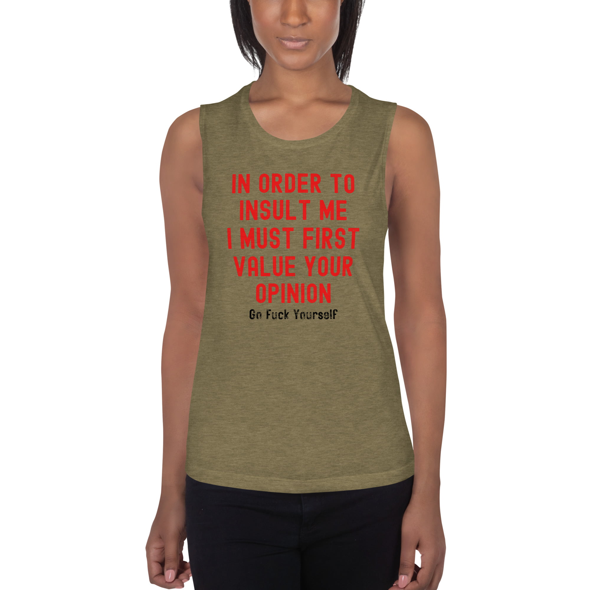 Your Opinion Doesn't Matter (Go Fuck Yourself) Women's Sleeveless Tank - Image 3