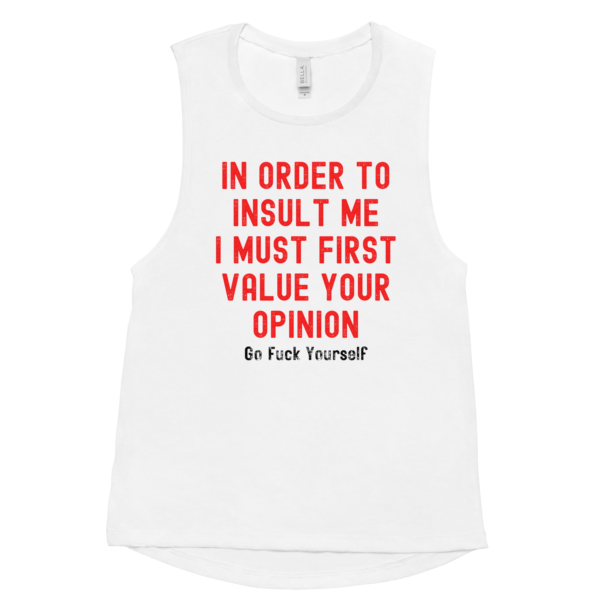 Your Opinion Doesn't Matter (Go Fuck Yourself) Women's Sleeveless Tank - Image 2