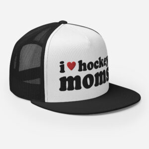 Alternative view of I Love Hockey Moms Flat Brim Trucker Cap