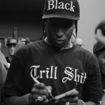 ASAP Rocky 'Black' hat 'Trill Shit' T-shirt